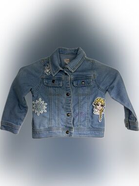 Disney X Tutu Couture Frozen Elsa & Olaf Denim Jean Jacket Kids Size 4T